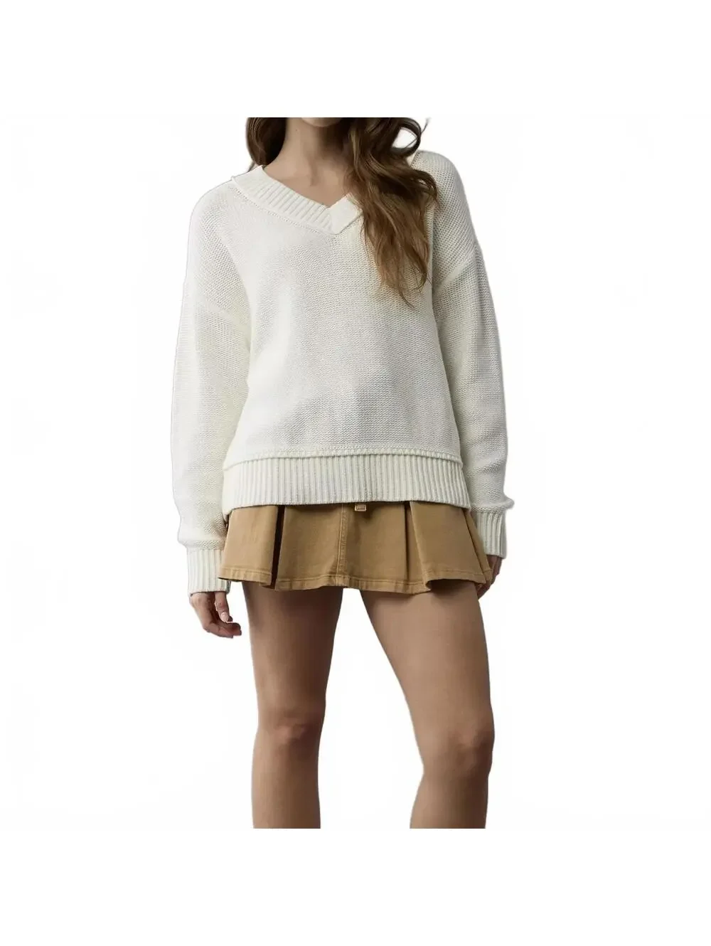 AE Long Weekend V-Neck Sweater American Eagle NWT White XL
